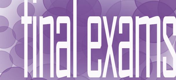  final exams in black text on a purple background